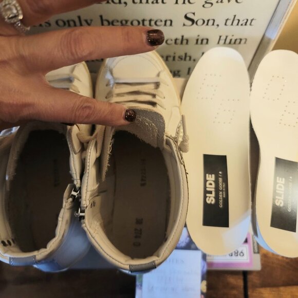 Golden Goose Slides Ombre Pearls White and Pink Silver Glitter Star Size 38 ⭐️ - Picture 4 of 10